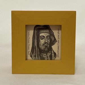 Vintage UMBRA MCM Small Picture Frame Yellow Wood Cube 3 X 3 NEW